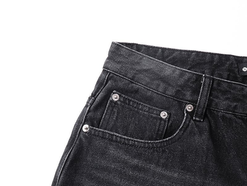Purple Brand Black Distressed Straight-Leg Jeans — detail