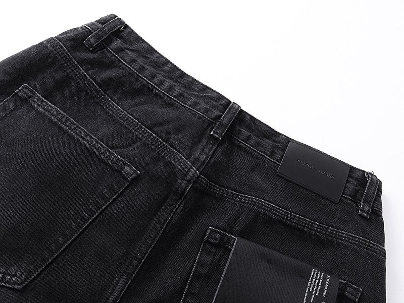 Purple Brand Black Graphic Patch Jeans — detail