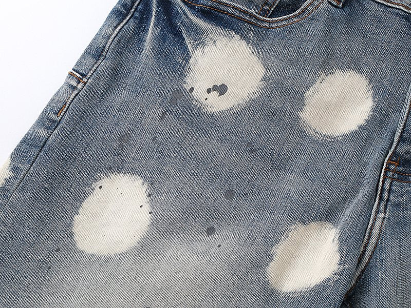 Purple Brand Bleach Splatter Denim Shorts — detail