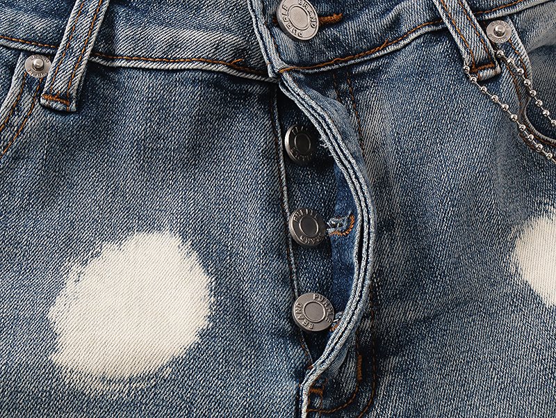 Purple Brand Bleach Splatter Denim Shorts — detail