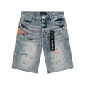 Purple Brand Paint Splatter Denim Shorts — hero