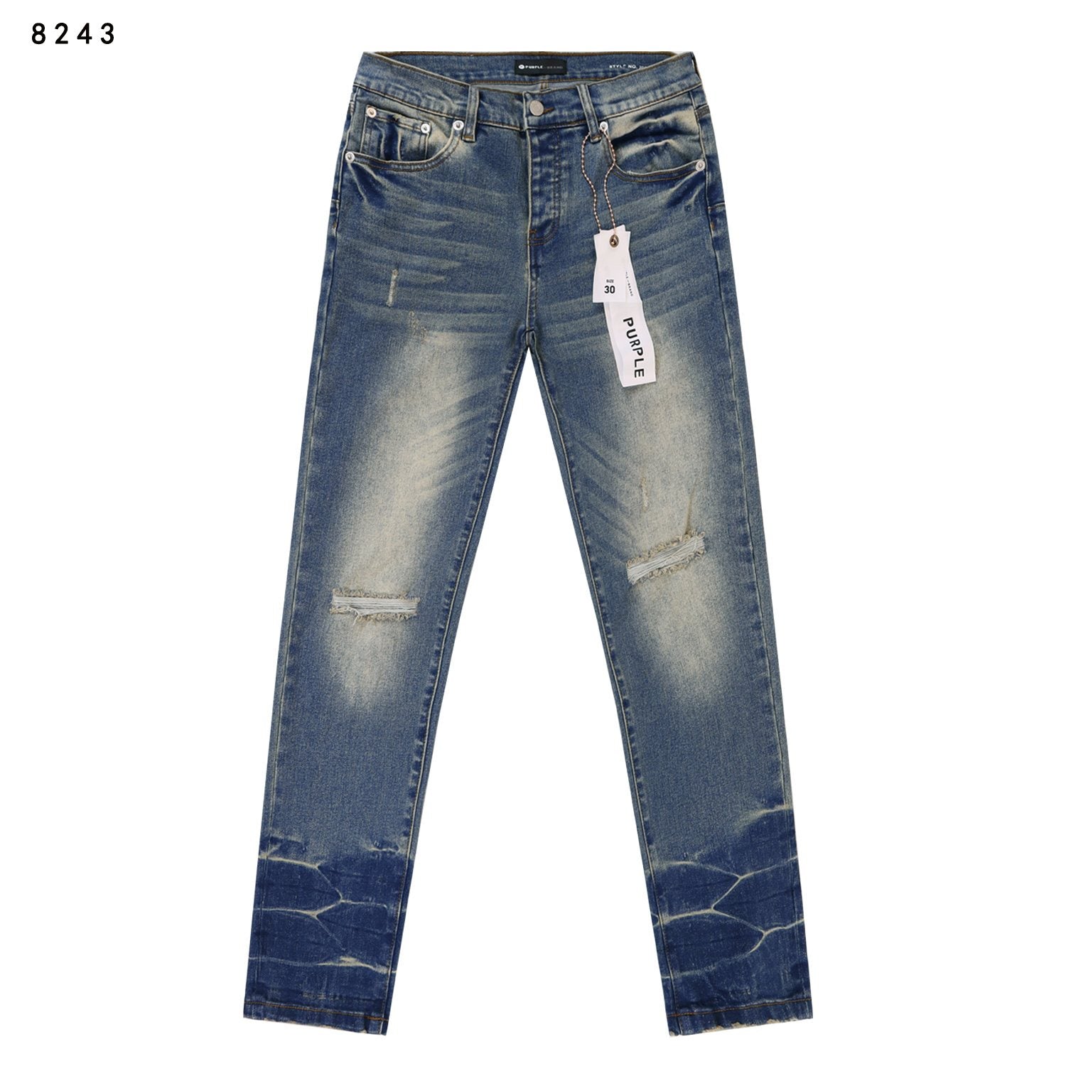 Purple Brand Slim Distressed Washed Denim Jeans — hero