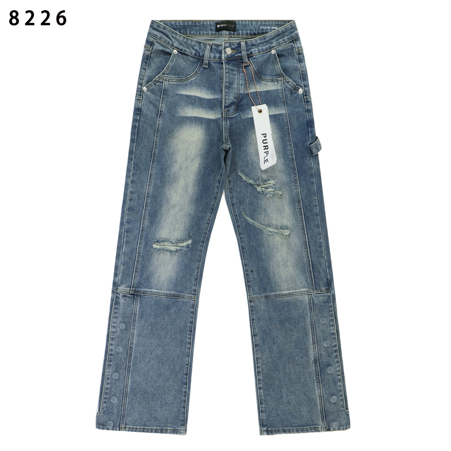 Purple Brand Washed Blue Denim Jeans — hero