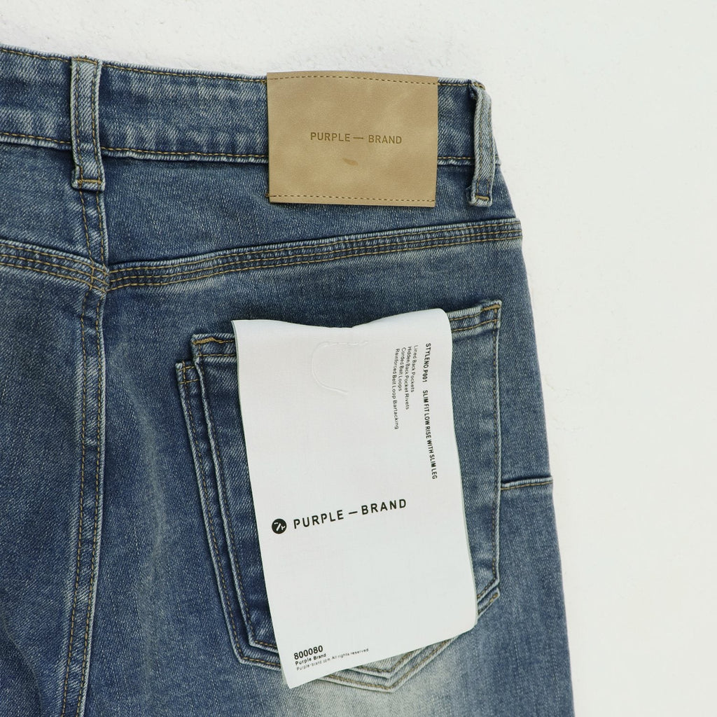 Purple Brand Washed Blue Denim Jeans — detail