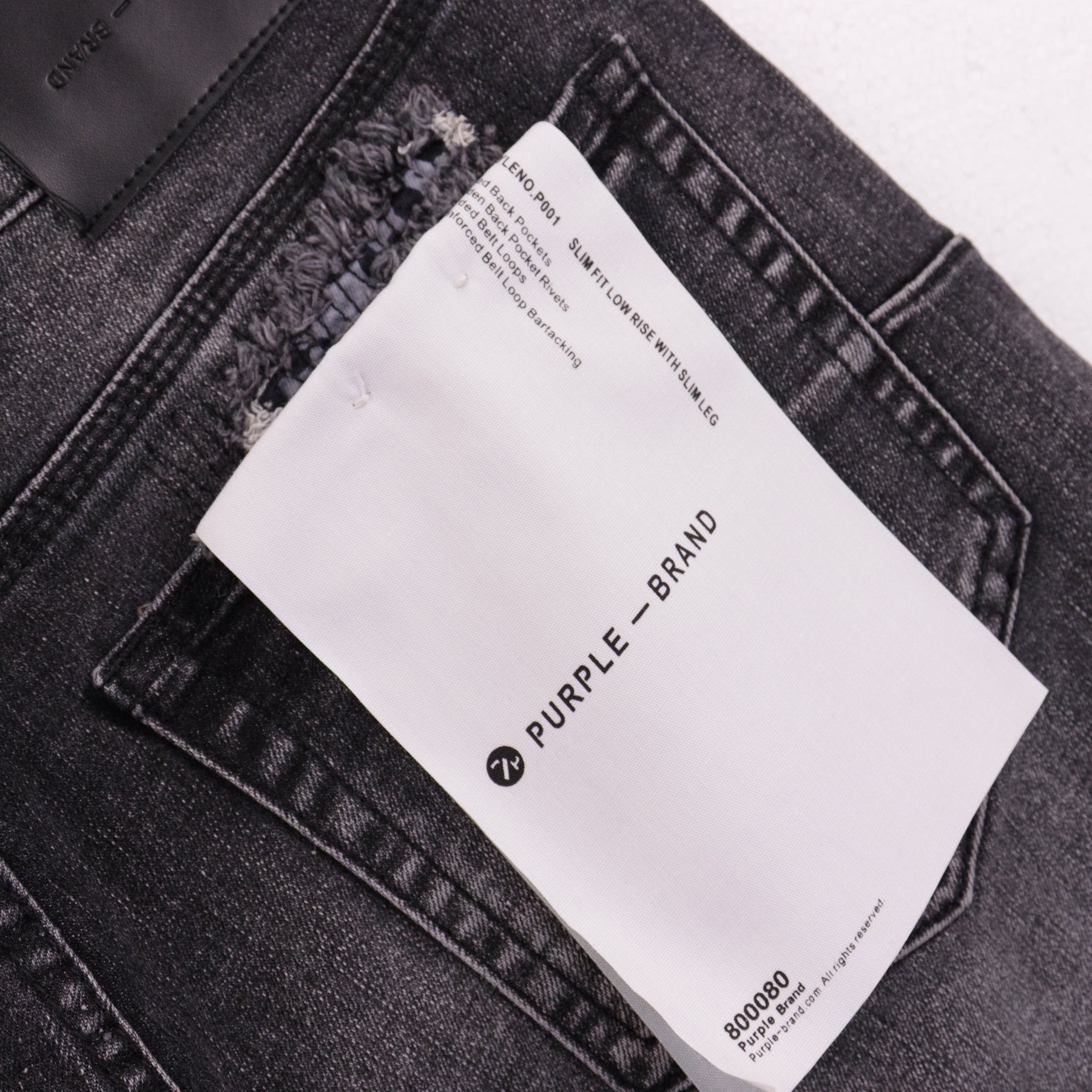 Purple Brand Distressed Patch Denim Shorts — back