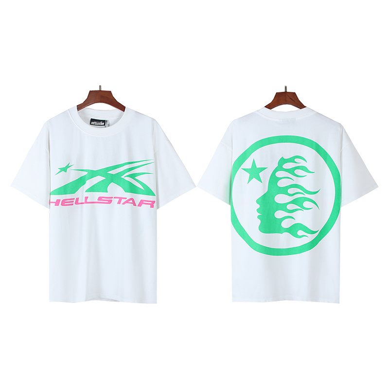 Hellstar Green & Pink Graphic Short-Sleeve T-Shirt — hero