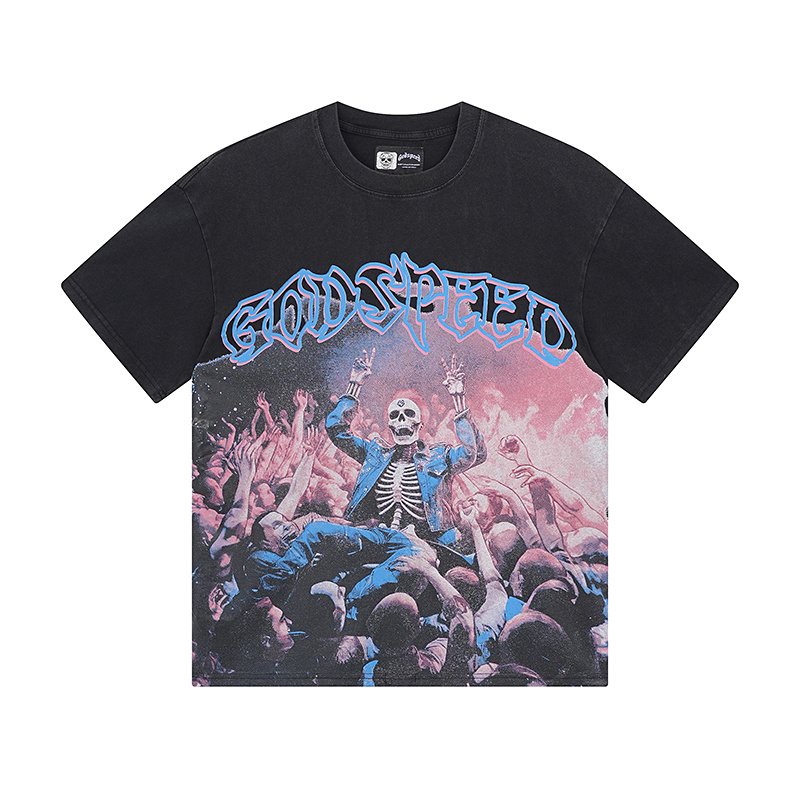 Godspeed Skeleton Crowd Graphic T-Shirt — front