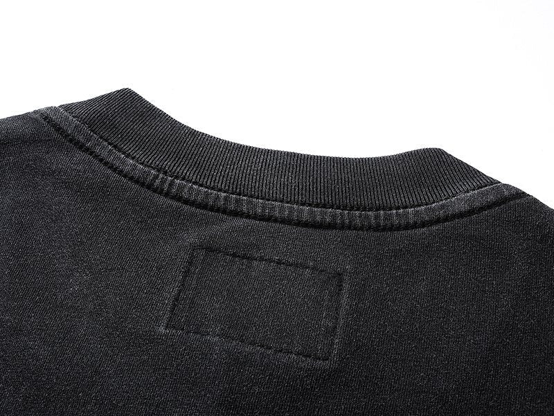 Godspeed Washed Black Skull Racing Graphic T-Shirt — detail