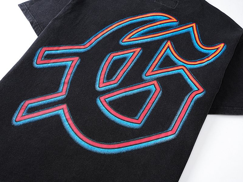 Godspeed Washed Black Skull Racing Graphic T-Shirt — detail