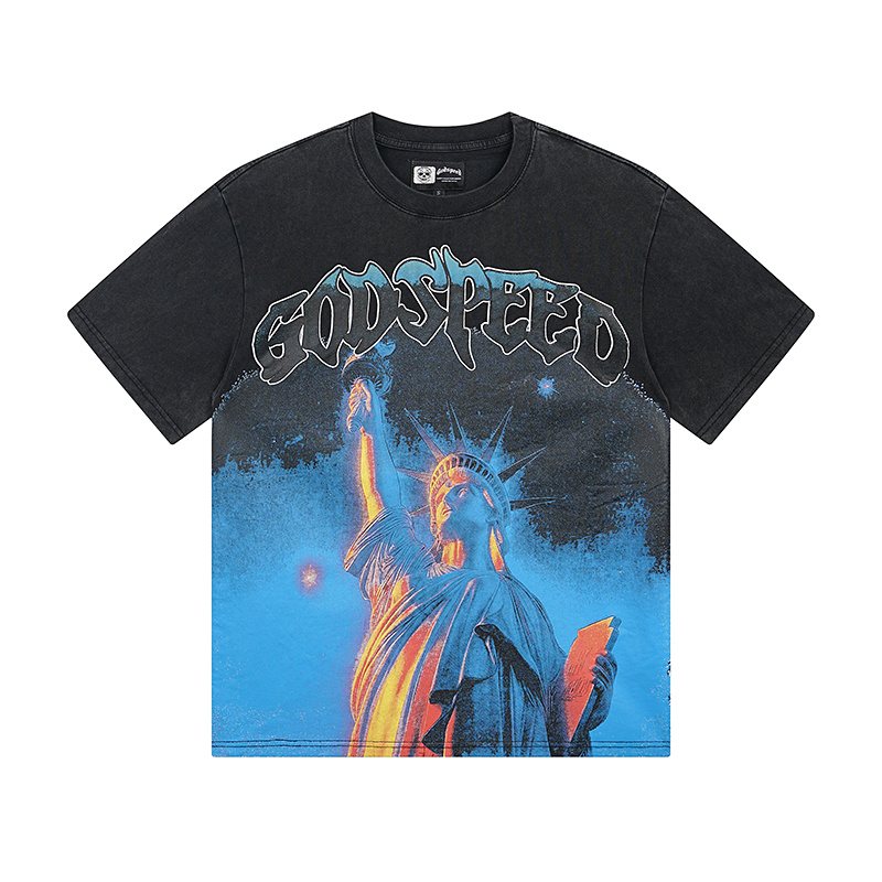 Godspeed Statue Graphic Washed T-Shirt — front
