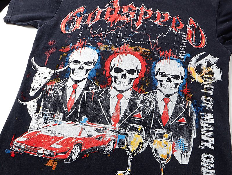 Godspeed Skull Car Graphic T-Shirt — detail