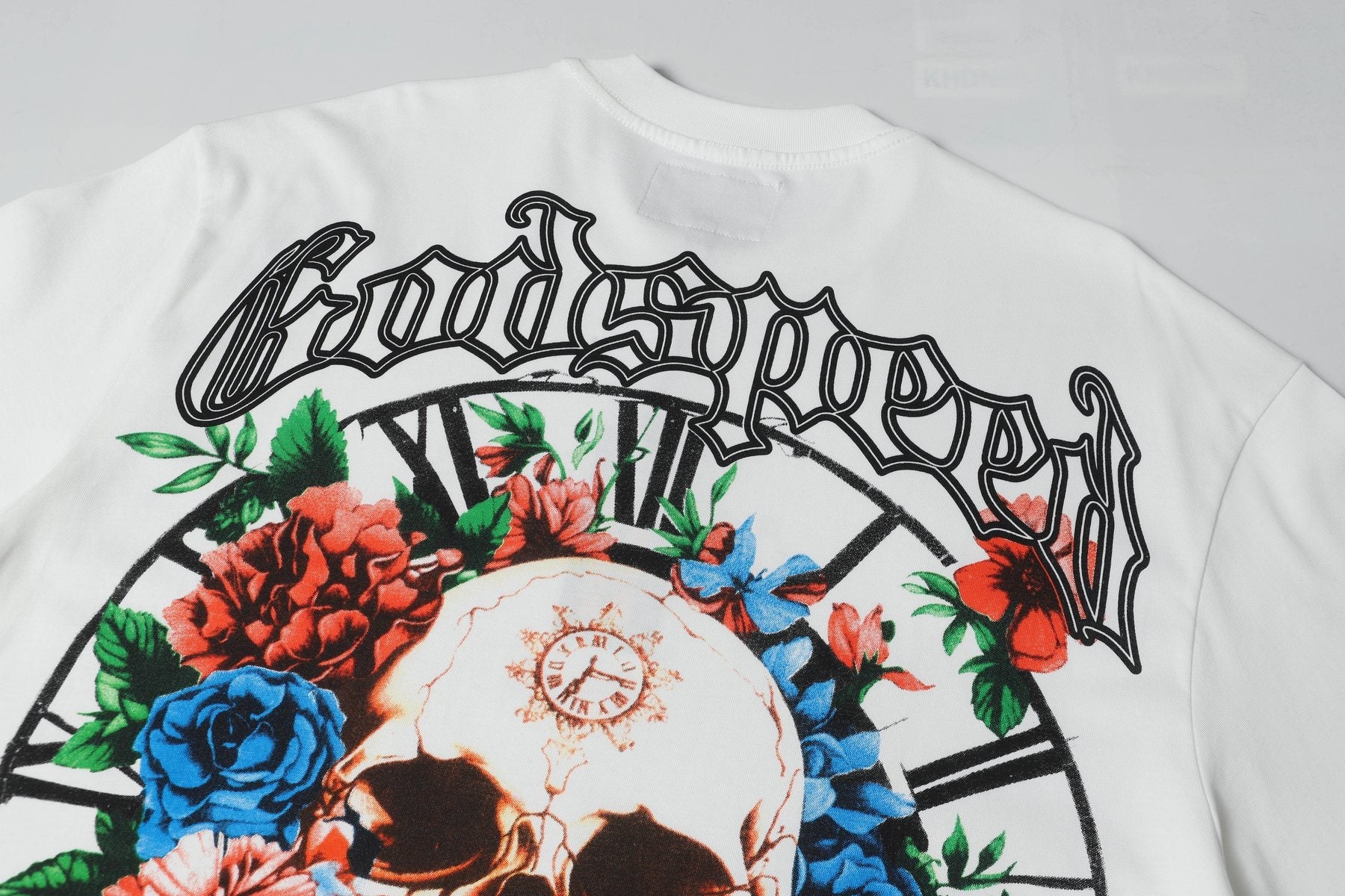 Godspeed Skull & Floral Graphic Short-Sleeve T-Shirt — detail