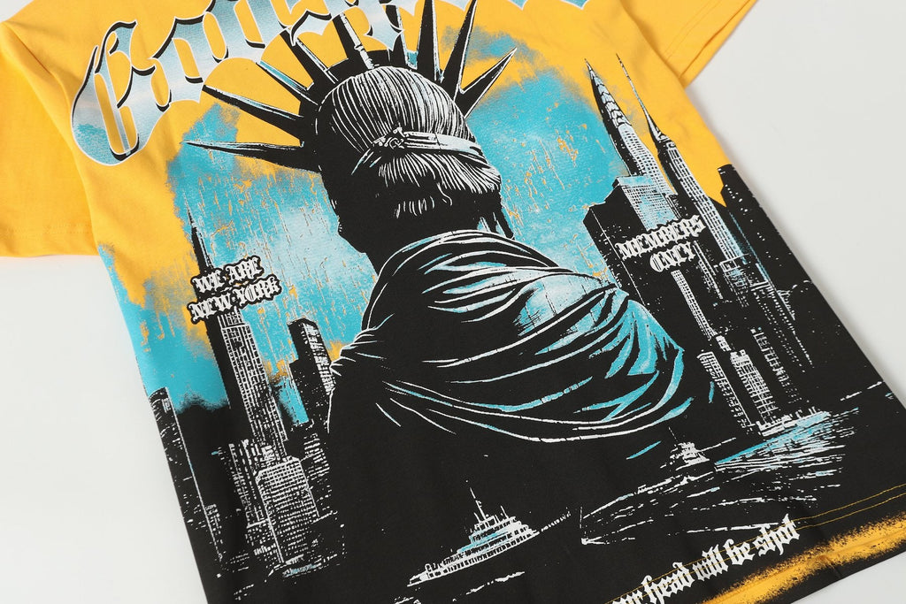 Godspeed Yellow Statue of Liberty Graphic T-Shirt — detail