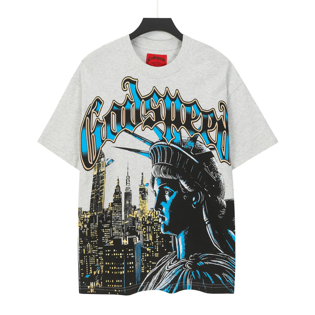 Godspeed Statue of Liberty City Graphic T-Shirt — hero