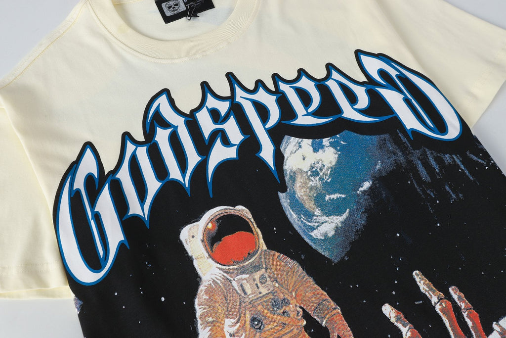 Godspeed Cream Astronaut Graphic Short-Sleeve T-Shirt — detail