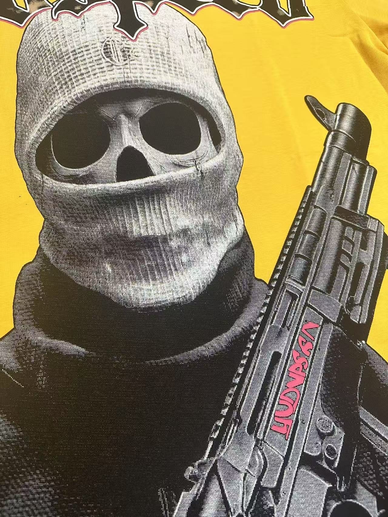 Godspeed Yellow Masked Figure Graphic T-Shirt — detail