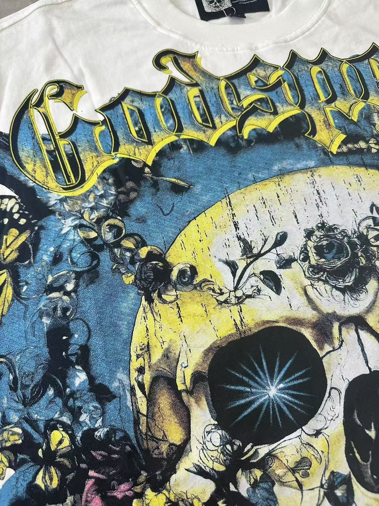 Godspeed Skull Rose Graphic T-Shirt — detail