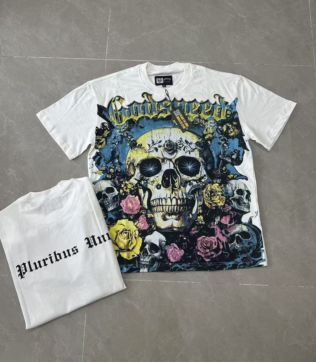Godspeed Skull Rose Graphic T-Shirt — context