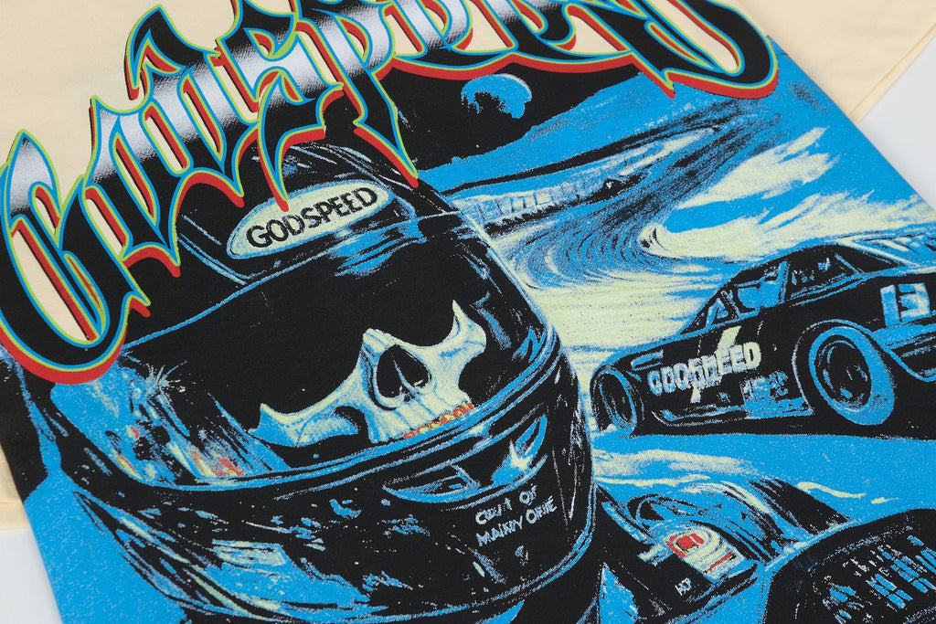 Godspeed Cream Racing Graphic T-Shirt — detail