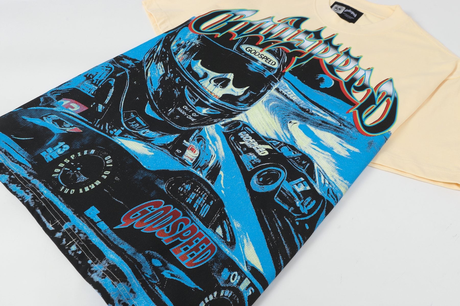 Godspeed Cream Racing Graphic T-Shirt — detail