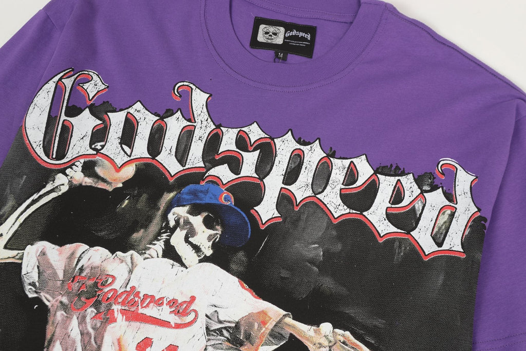 Godspeed Purple Baseball Graphic T-Shirt — detail