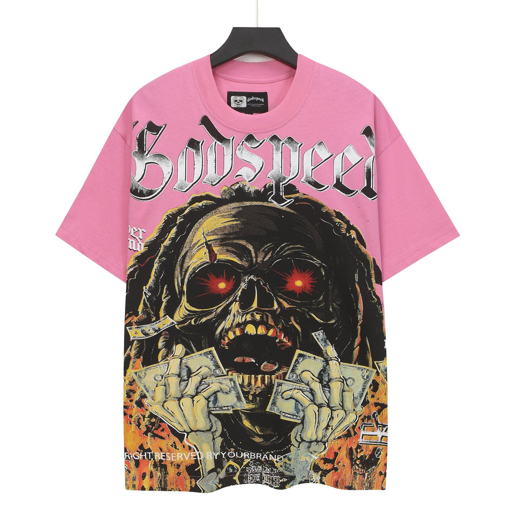 Godspeed Pink Skull Graphic T-Shirt — hero