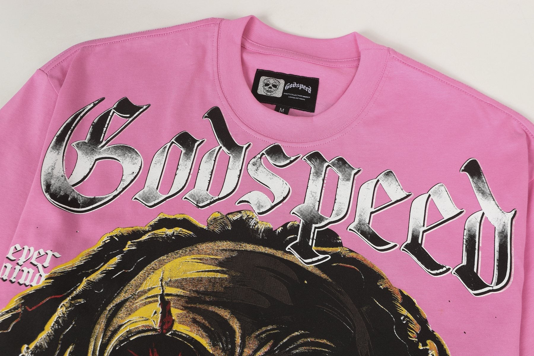 Godspeed Pink Skull Graphic T-Shirt — detail