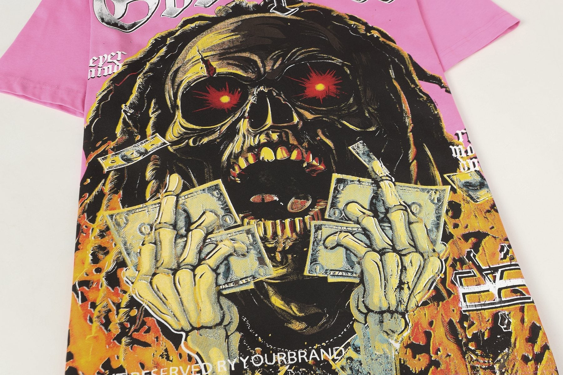 Godspeed Pink Skull Graphic T-Shirt — detail