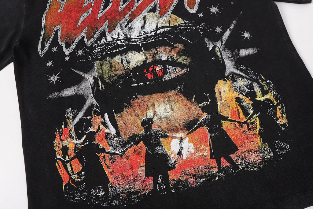 Hellstar Red Graphic Short-Sleeve T-Shirt — detail