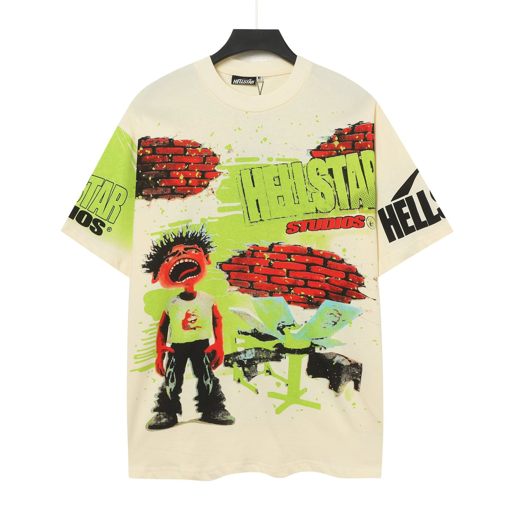 Hellstar Brick Wall Open 24/7 Graphic T-Shirt — front