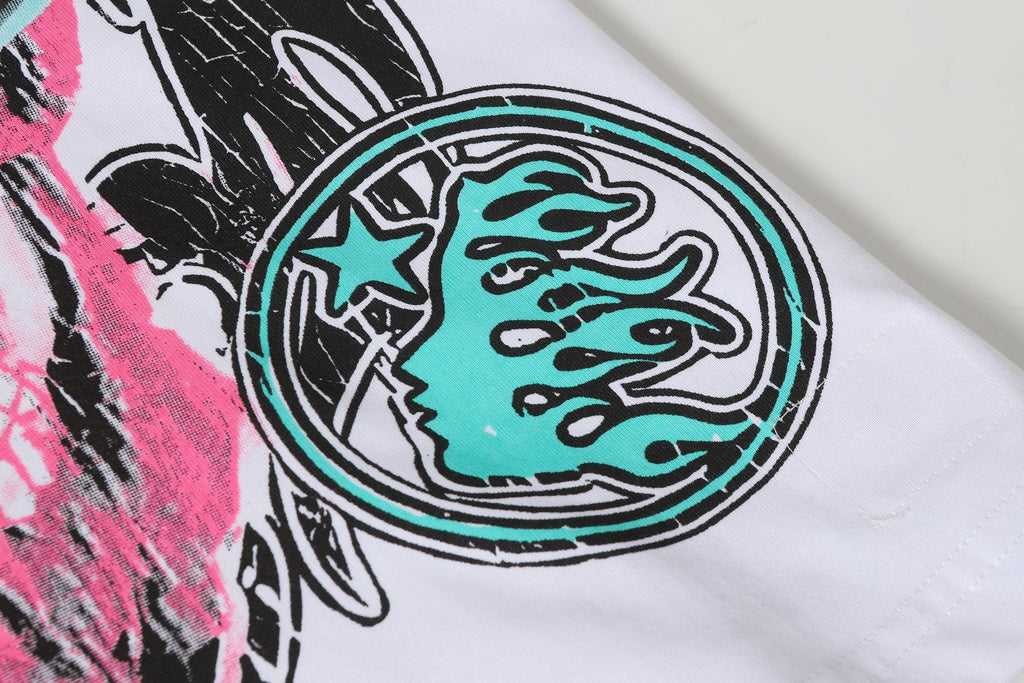 Hellstar Brand Like a Rock Star Skull Graphic T-Shirt — detail