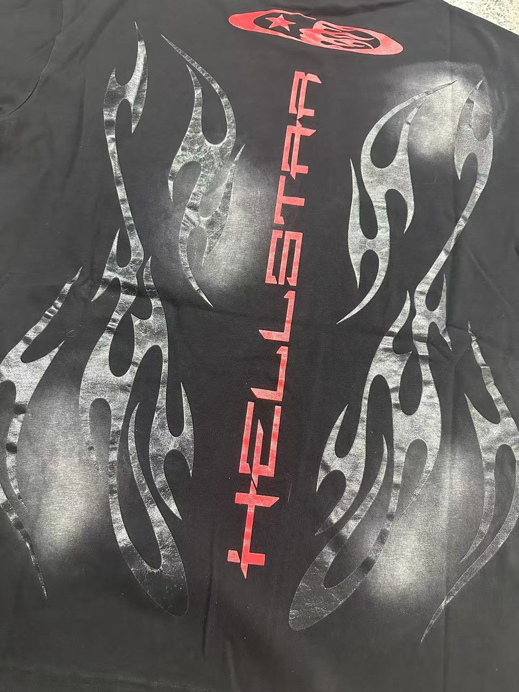 Hellstar Red and Gray Graphic T-Shirt — detail