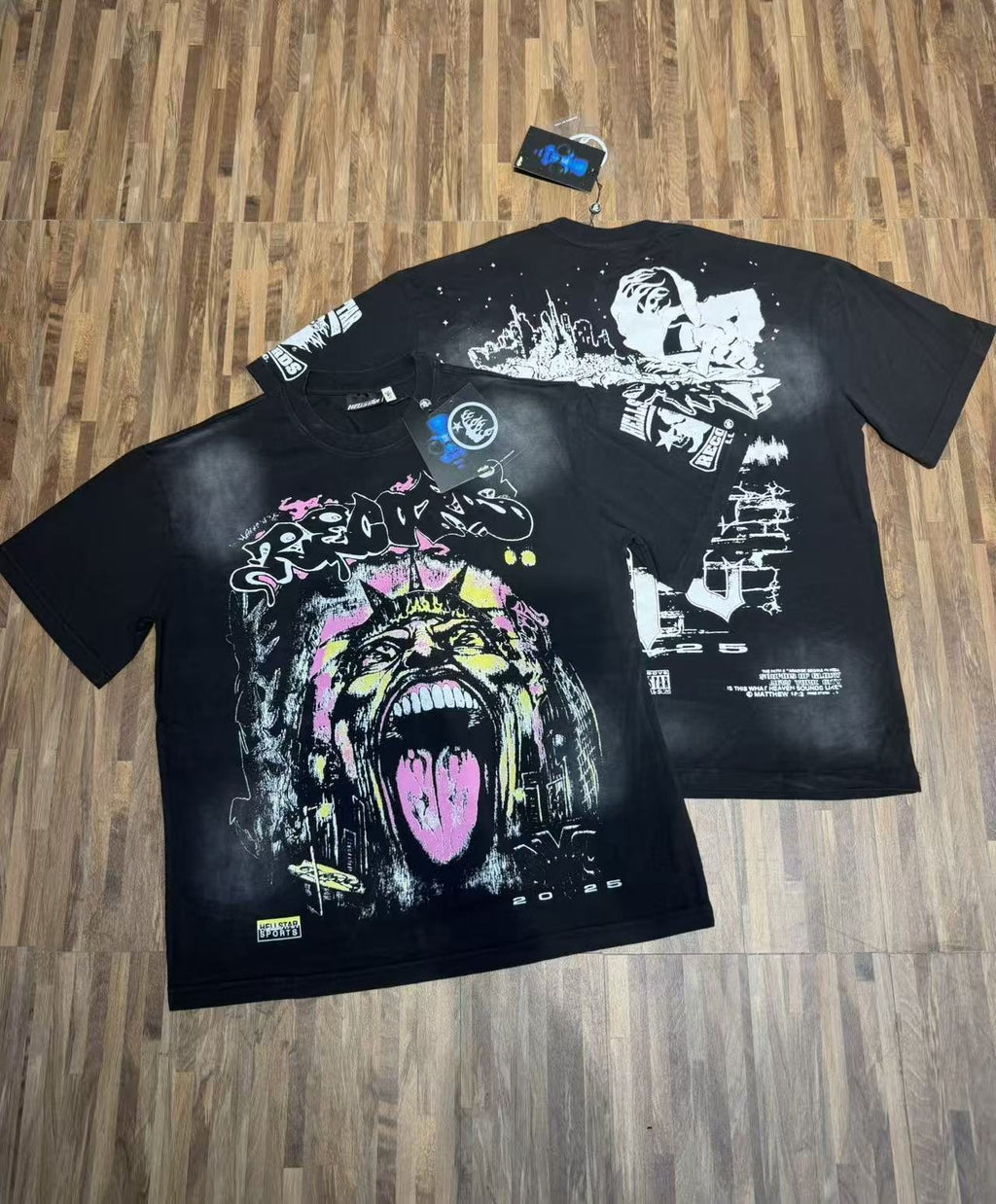 Hellstar NYC Distressed Graphic Short-Sleeve T-Shirt — context