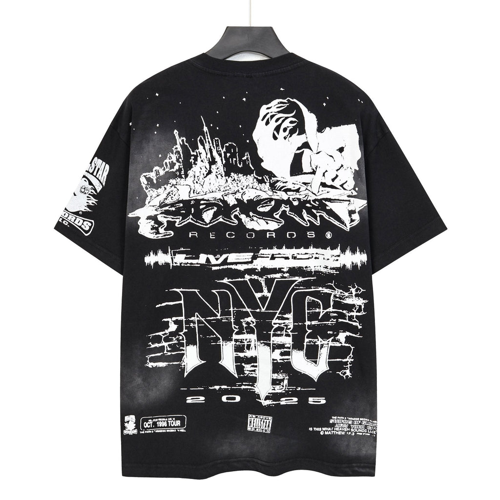 Hellstar NYC Distressed Graphic Short-Sleeve T-Shirt — back