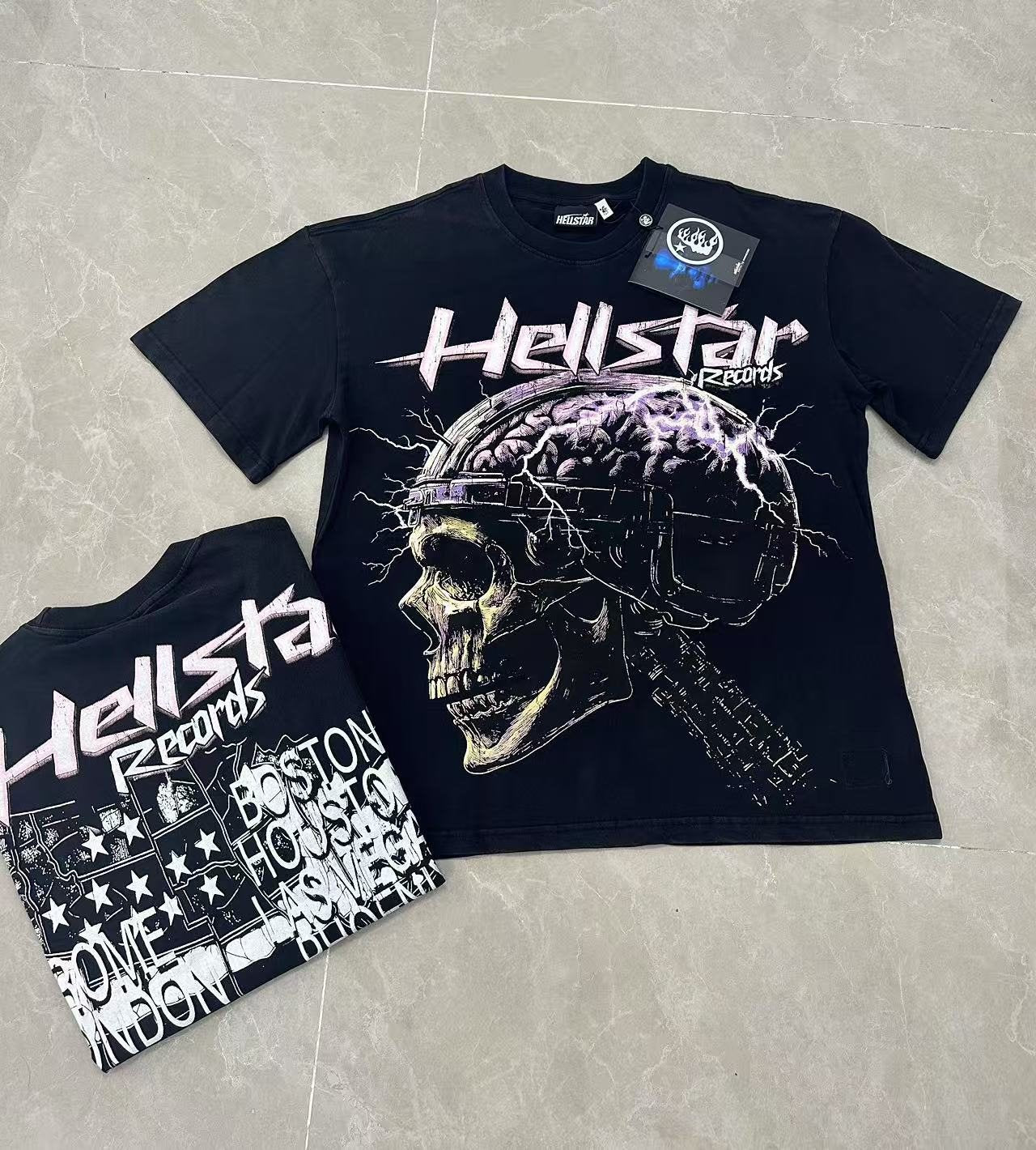 Hellstar Skull and City Graphic Short-Sleeve T-Shirt — context