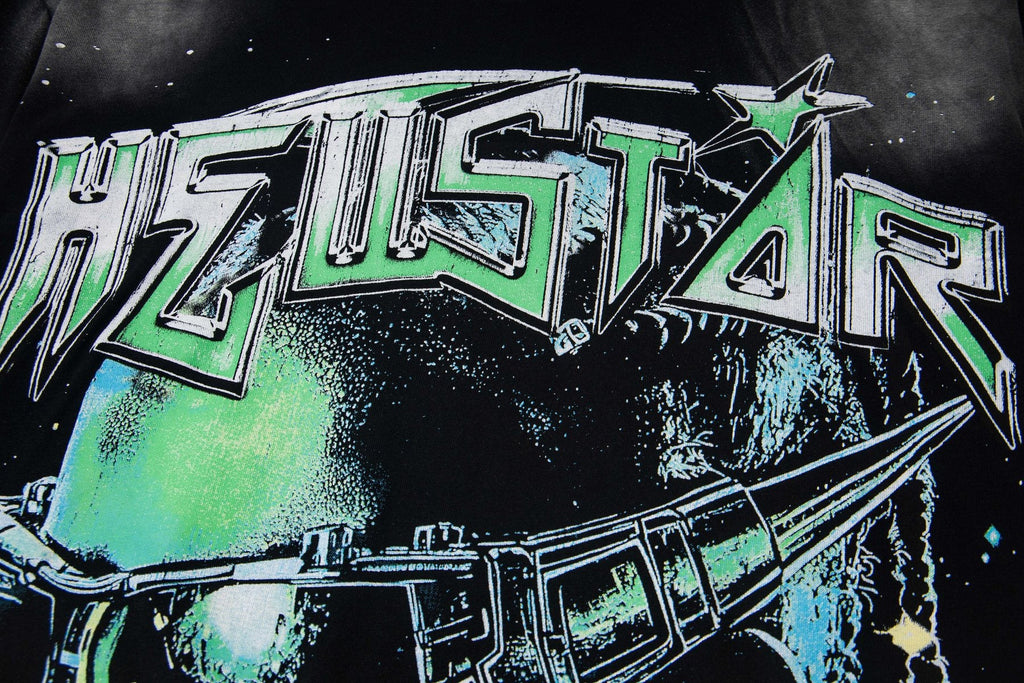 Hellstar Distressed Front & Back Graphic T-Shirt — detail