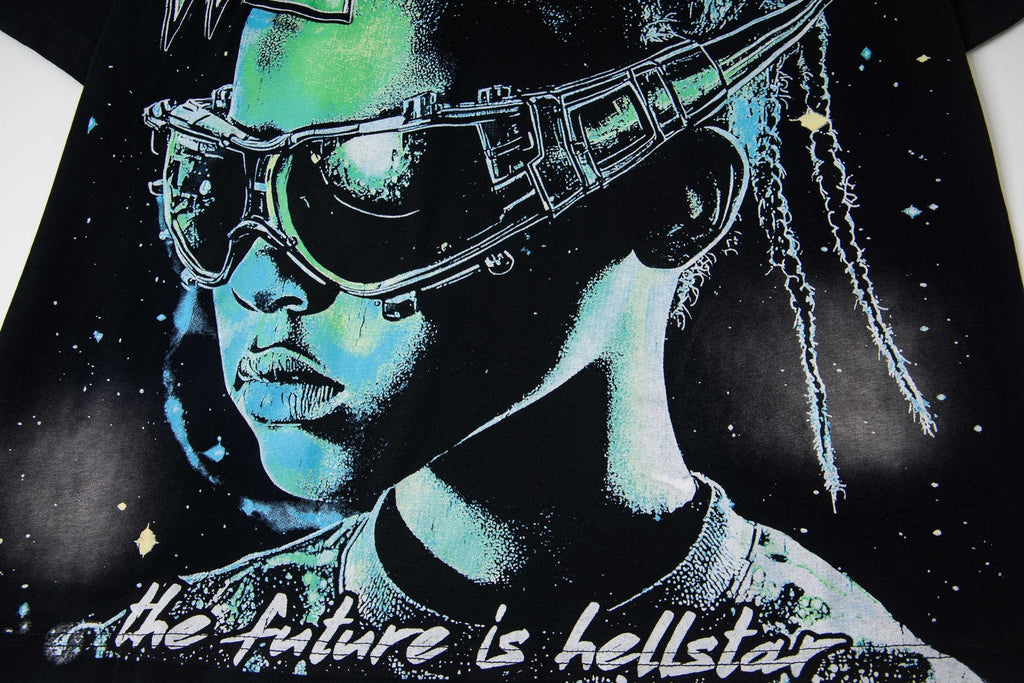 Hellstar Distressed Front & Back Graphic T-Shirt — detail