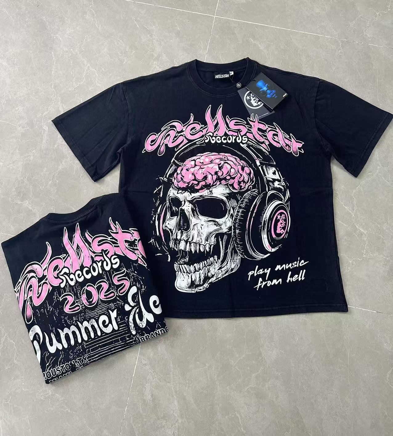 Hellstar Skull & Headphones Graphic T-Shirt — context