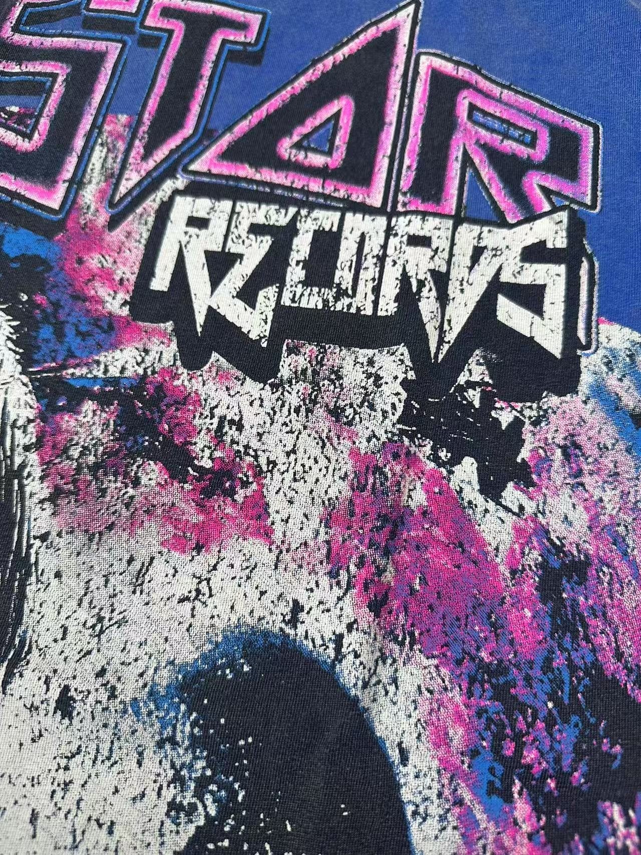 Hellstar Futuristic Face Graphic T-Shirt — detail