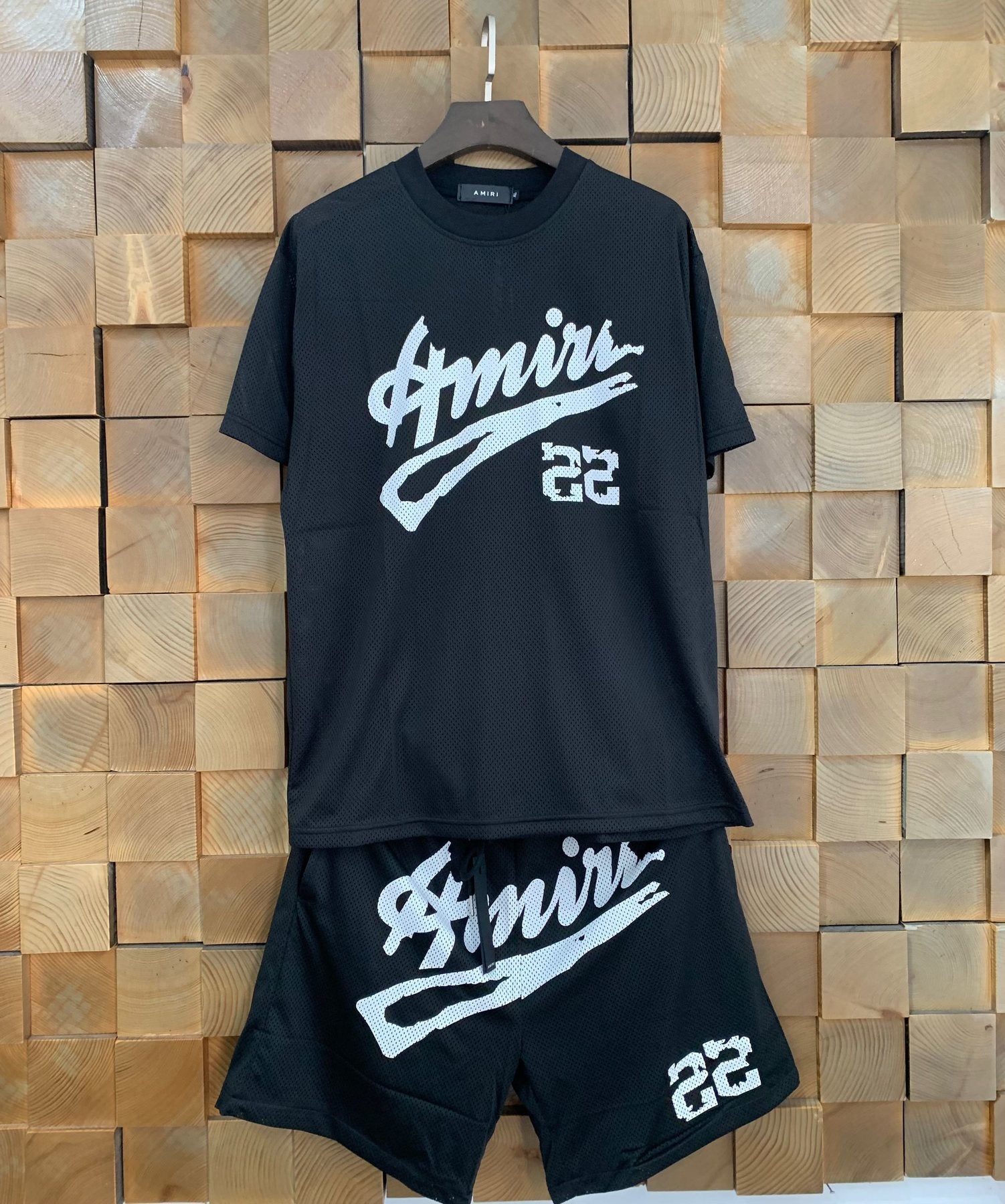 AMIRI 22 Mesh T-Shirt & Shorts Set — front