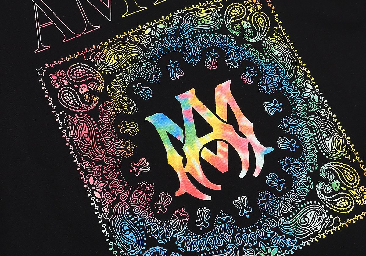 AMIRI Rainbow Bandana Back Graphic T-Shirt — detail
