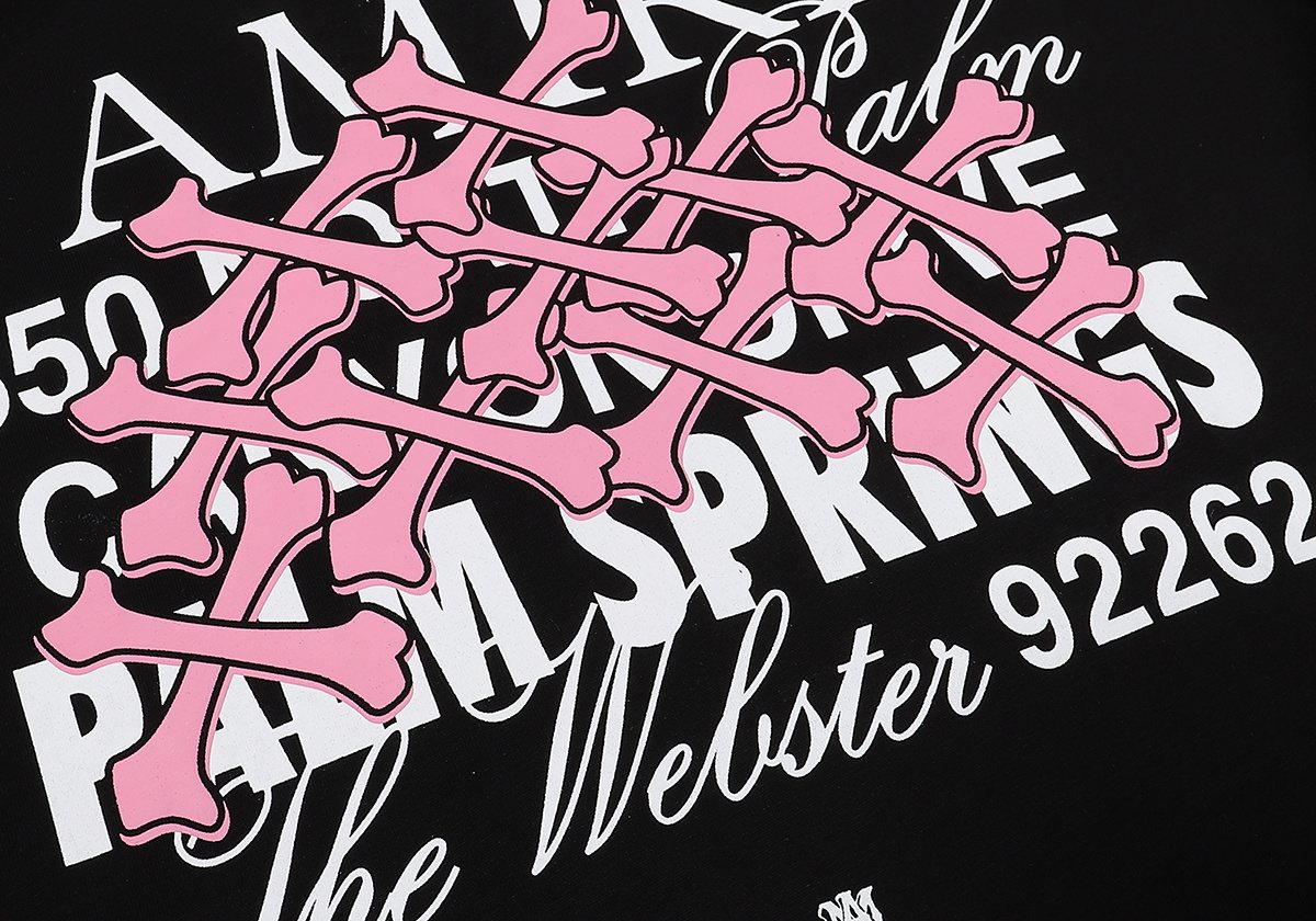 AMIRI Pink Bone Graphic T-Shirt — detail