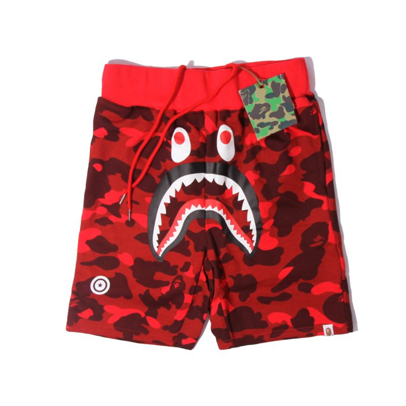 BAPE Shark Face Camouflage Drawstring Shorts — front