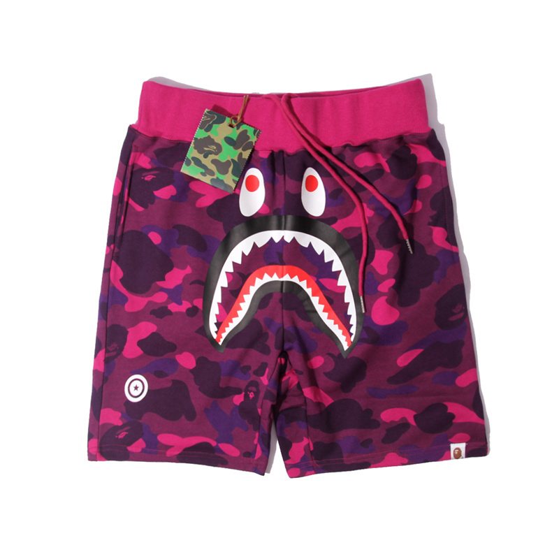 BAPE Shark Face Camouflage Drawstring Shorts — front