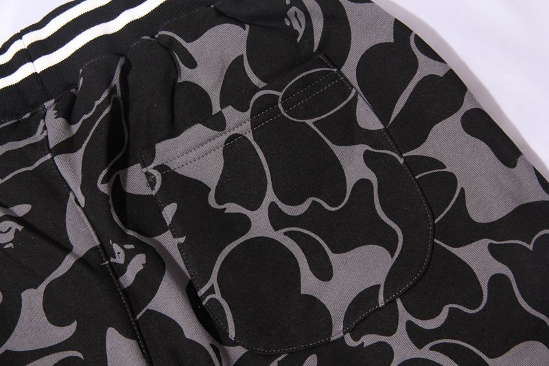 BAPE Black Camo Graphic Panel Shorts — detail