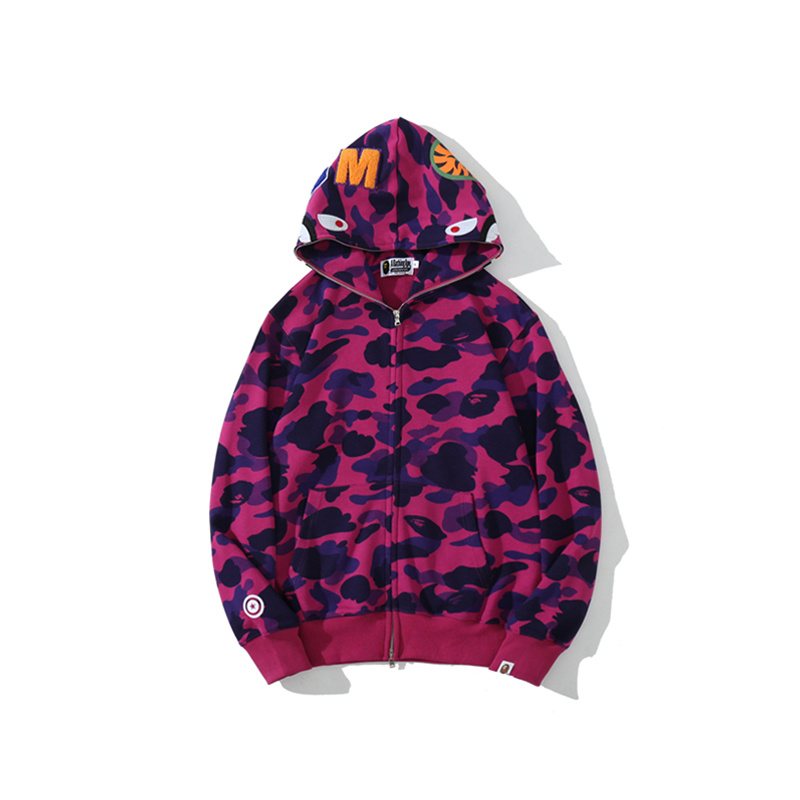 BAPE WGM Shark Camo Zip Hoodie — front