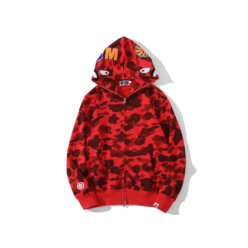 BAPE WGM Shark Camo Zip Hoodie — front