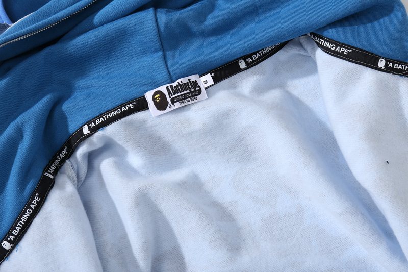 BAPE WGM Shark Camo Full-Zip Hoodie — neck_label