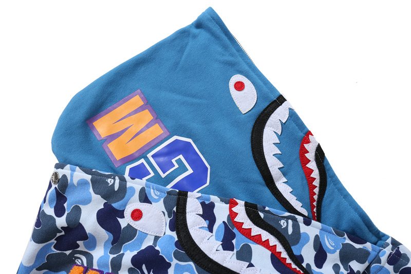 BAPE WGM Shark Camo Full-Zip Hoodie — detail