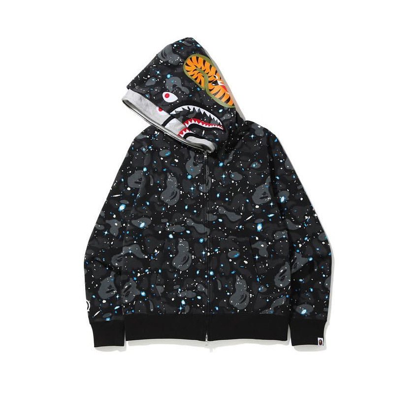 BAPE GM Shark Tiger Camo Zip Hoodie — front